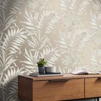 papel pintado hojas japonesas topo plata 1005x52cm