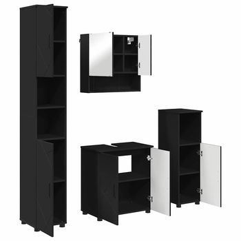 Juego De Muebles De Baño 4 Uds. Negro 61 X 35 X 64 Cm Vidaxl