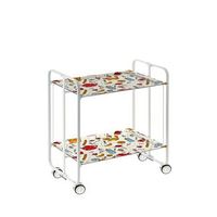 carrito auxiliar plegable bauhaus con ruedas - armazon metalico blanco 2 niveles y 4 posiciones ajustables53