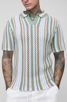 polo tall regular de croche con rayas verde