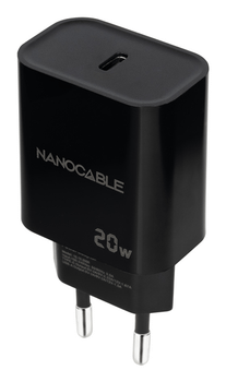 Nanocable Cargador pared USB-C PD 20W Negro