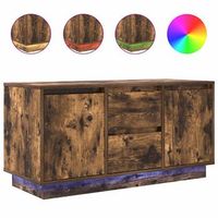 mueble de tv con luces led roble ahumado 100x41x50 cm vidaxl