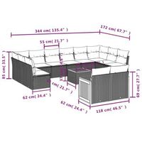 conjunto de sofa de jardin incluye cojines combinacion de 13 piezas