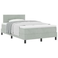 cama tipo box spring gris claro 120 x 190 cm terciopelo vidaxl