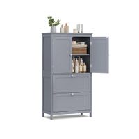 mueble de bano armario de cocina con 4 puertas estantes regulables gris paloma