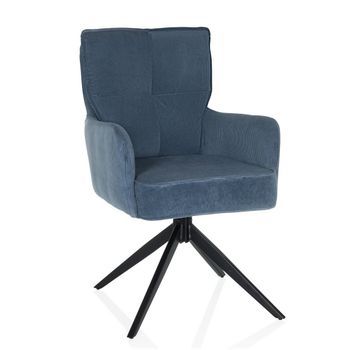 Silla De Comedor / Silla Giratoria Tarugo Tela Azul Hjh Living