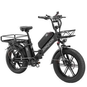 [EU DIRECT] SINOHON Delivery Pro Max Bicicleta eléctrica 48V 15.6AH+22AH Batería dual motor de 500W Velocidad máxima rec