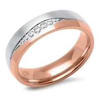 anillo de mujer de acero inoxidable chapado en oro rosa