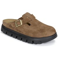 papillio zuecos boston chunky suede para mujer