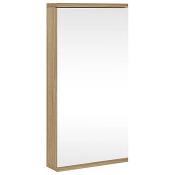 Mueble De Baño | Armario De Baño De Esquina Con Espejo Roble 30x24x60 Cm