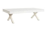 mesa centro de mango y metal en blanco 140x70x42cm