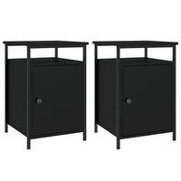 mesita de noche 42x40x60 cm madera trabajada y hierro - negro