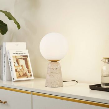Lámpara de mesa de piedra blanco