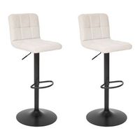 lote de 2 taburetes de bar delek beige 104x52x45cm