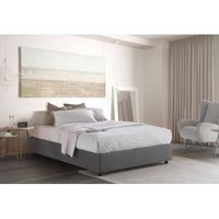 talamo italia cama francesa con contenedor silvia sommier made in italy cama con revestimiento de tela apertura frontal apta para colchon 140x200 cm gris