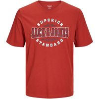 jack  jones camiseta 12258876 jjelogo tee ss oneck 2col 2425 noos jnr red ochre para nino
