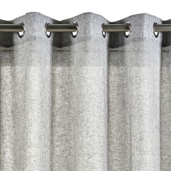 Cortina Con Ollaos Gris Cortinas Salon  Tanslucida 280 X 300
