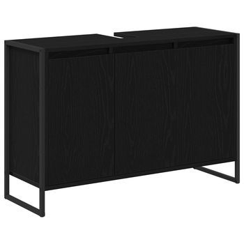 Gabinete De Baño Roble Negro 90 X 30 X 60 Cm Vidaxl