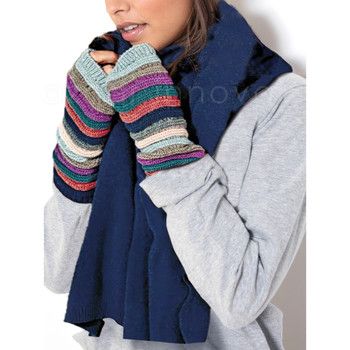 Admas Jersey Bufanda suave azul para mujer