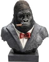 figura de busto de gorila de poliresina negro 48cm