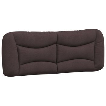 Cabecero De Cama Acolchado Hvar Tela Marrón Oscuro 140 Cm Vidaxl