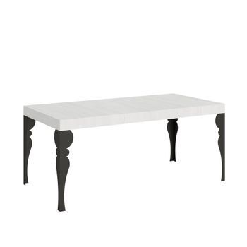 Mesa Extensible 90x200/460 Cm Paxon Fresno Blanco Estructura Antracita