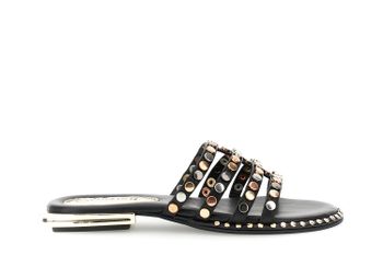 zapatilla de piel con tachuelas multicolor black 39