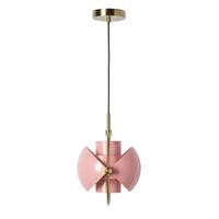 lampara colgante dorada metal rosa o24 cm pantalla orientable