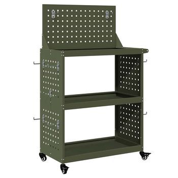 Carro De Herramientas Con Estante Verde Oliva 65 X 35 X 111 Cm Vidaxl