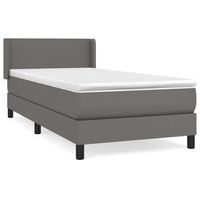 cama tapizada 203x83x88 cm vinilo - gris