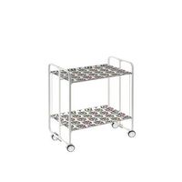 carrito auxiliar plegable bauhaus con ruedas - armazon metalico blanco 2 niveles y 4 posiciones ajustables72