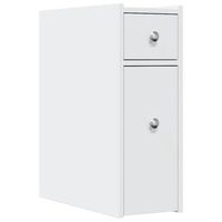 armario de bano  mueble de bano estrecho con ruedas madera de ingenieria blanco