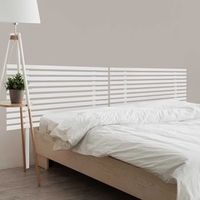 dhome cabecero de madera reciclada dm para camas de 180 estilo japones con patas dual dividido en 2 piezas cama palet herrajes incluidos 180cm dual blanco solido