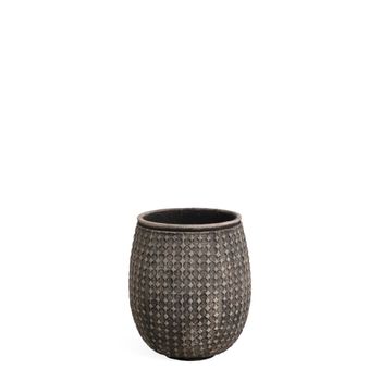 Macetero decorativo de cemento marrón oscuro h28