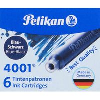 pelikan caja de 6 cartuchos 4001 tp6 - tinta de alta calidad - compatible con plumas estilograficas - color azulnegro