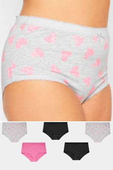 Juego 5 Bragas Algodón Corazones De Estampado Animal