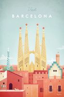 cuadro arquitectura barcelona vintage impresion sobre lienzo 60x90cm