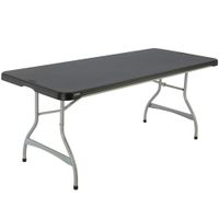mesa rectangular plegable lifetime patas abatibles 182x76x735 cm negro