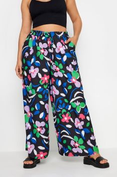 Limited Collection Pantalón Negro De Flores, Mujer Curvy Y Tallas Grandes, Yours