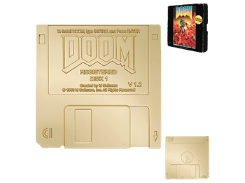 Accesorio - Fanattik DOOM Floppy Disk Limited Edition Imitation Gold Replica