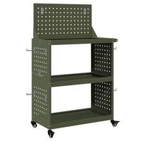 carro de herramientas con estante verde oliva 65 x 35 x 111 cm vidaxl
