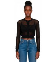 rotate para mujer 113707100 cardigan sheer negro 34 casual viscosa manga larga