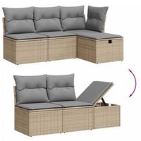 conjunto de sofa exterior combinacion de 7 piezas color beige mezclado
