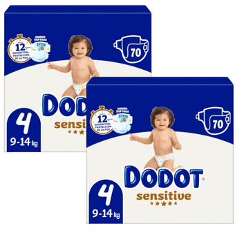 Dodot Sensitive Talla 4 – 2x70 Pañales (9-14 Kg)