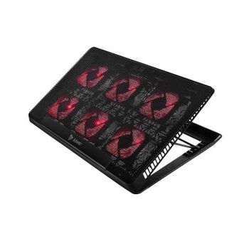 Base de refrigeración para portátil Ausavil COS-01 6 ventiladores LED roja ajuste de altura