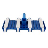 cofan limpiafondos barredera flexible para piscinas con cepillo central y ruedas  medidas de 33 x 18 cm y mango de o 28 cm