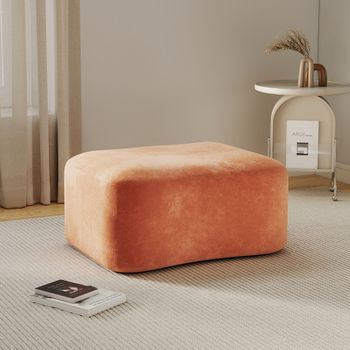 Otomana Modular - Mueble Para Salón - Terciopelo - Naranja (96x69x45cm)