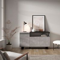 aparador efecto madera cemento 150x35x87cm con patas