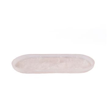 Plato Resina Bazar Bizar Ovalado 44 Cm - Rosa Blanco