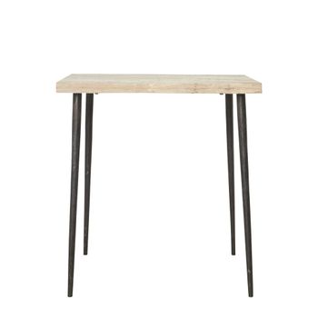 Mesa de comedor de madera beige 4 plazas